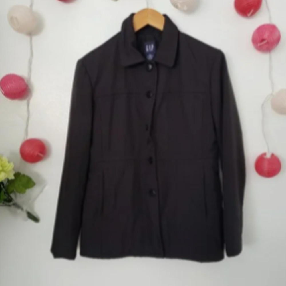 GAP button down black coat/jacket XS